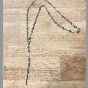 Chan Luu Sterling Silver Crystal and Stone Dagger Necklace